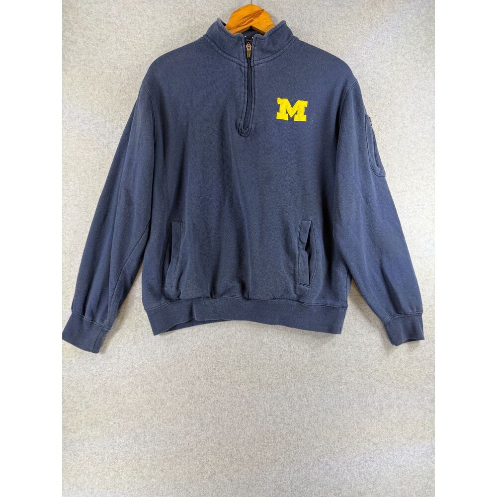 Stadium Athletics Michigan Wolverines Men’s M Navy Quarter Zip Sweatshirt 3740